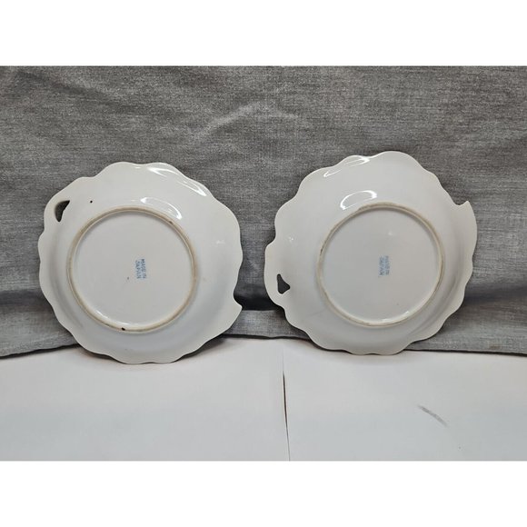 Set of 2 Vintage Rose Design Candy Dishes, 4.75'' Wave Pattern - Picture 4 of 4